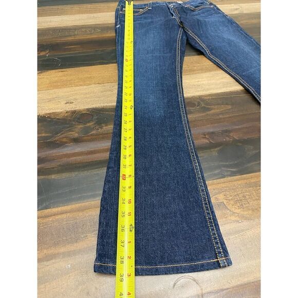 People's Liberation Embroidered Low Rise Book Cut Jeans Dark Wash Denim Y2K - 28 - Picture 5 of 11